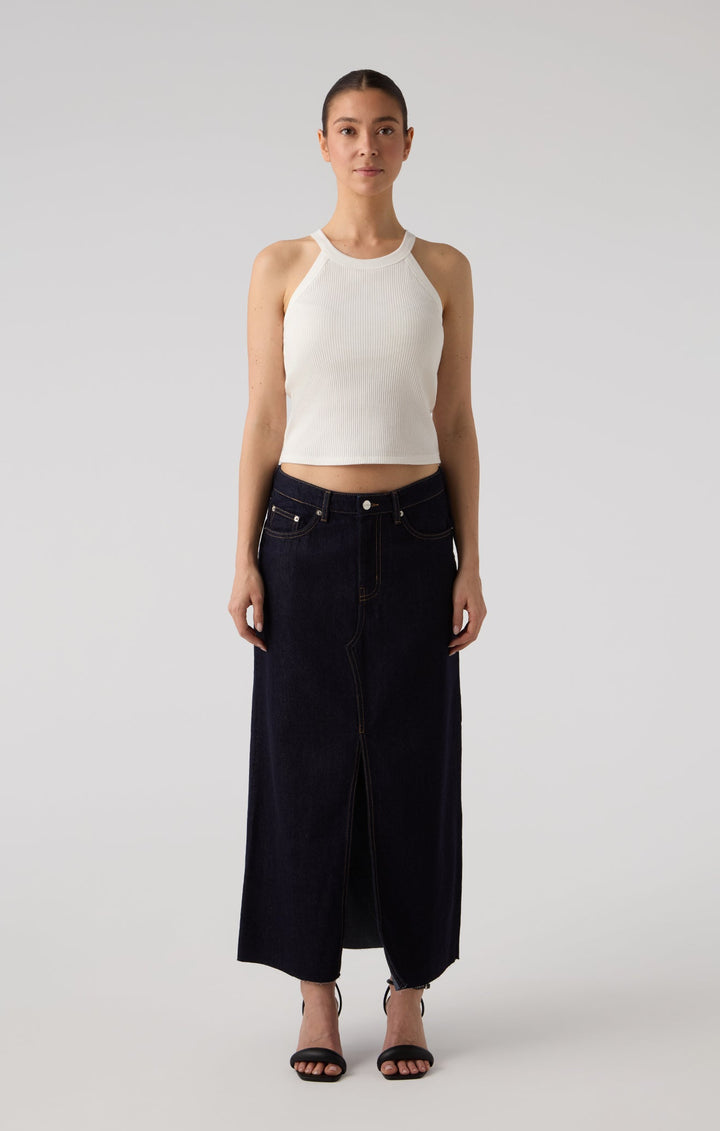 Long Denim Skirt - Rinsed
