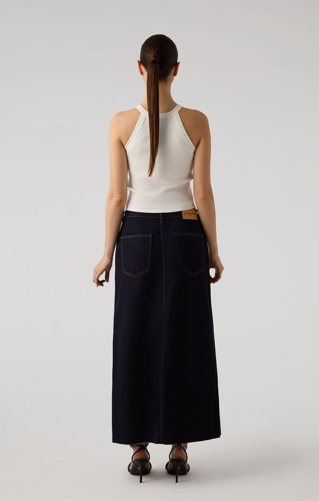 Long Denim Skirt - Rinsed