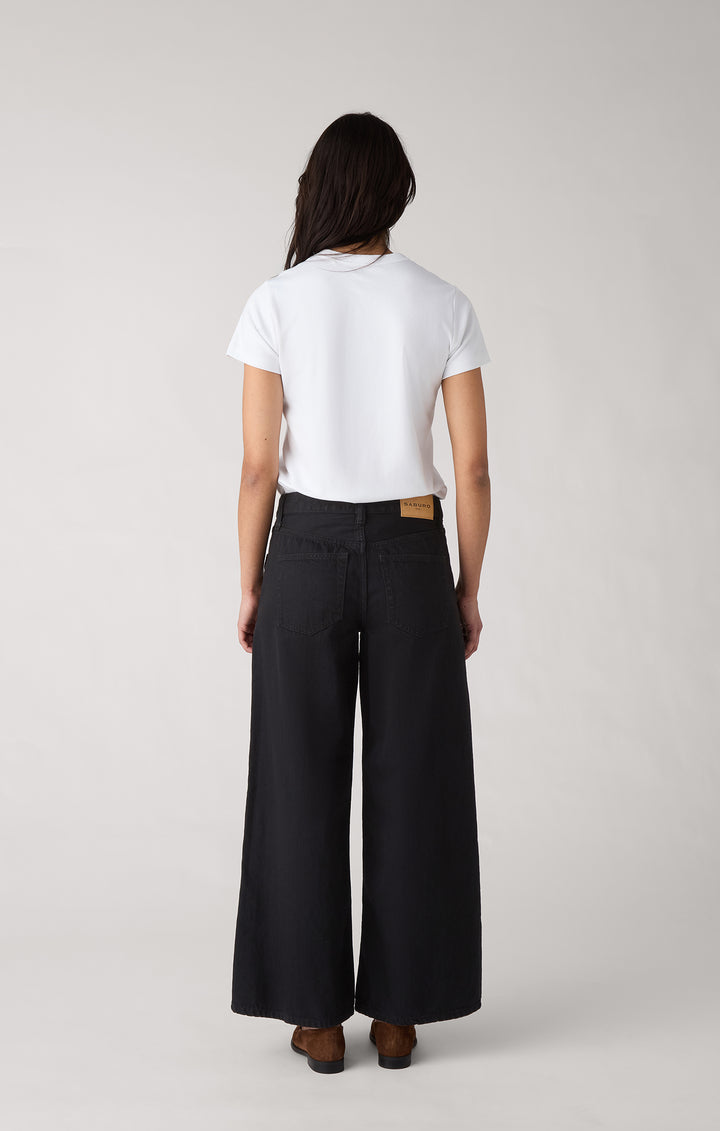 Wide leg jeans - Black Rinsed