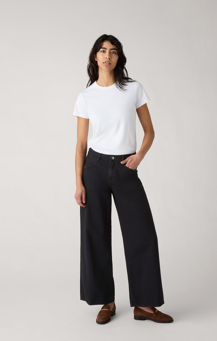 Wide leg jeans - Black Rinsed