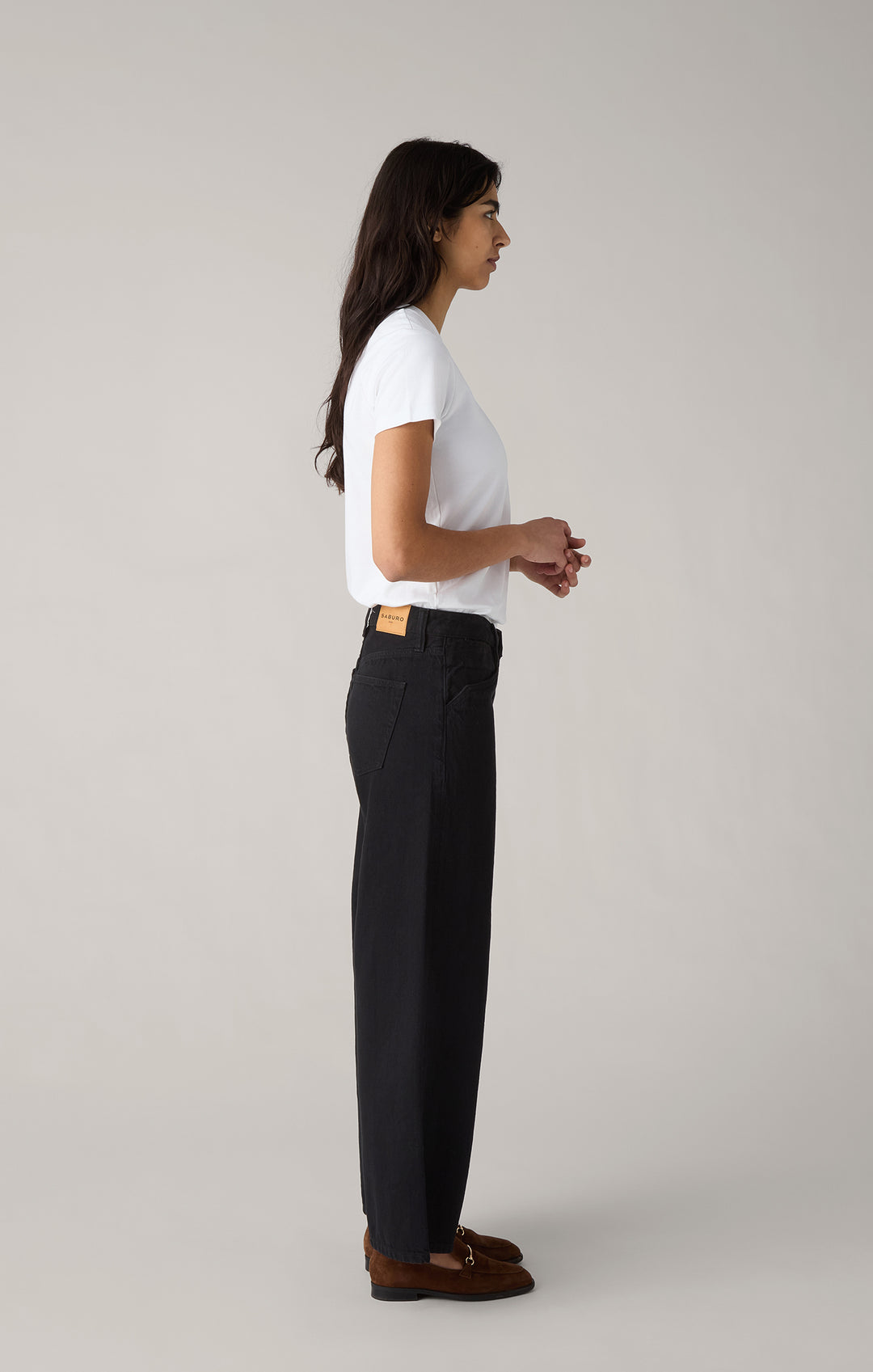 Wide leg jeans - Black Rinsed